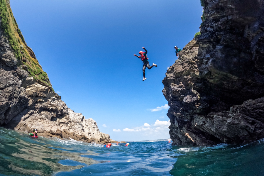 jumping off rocks