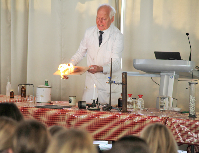 Dr Szydlo on stage assembly