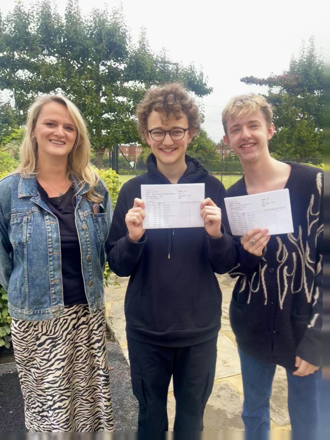 Hamish and Alfie with English Teacher Ms Kempin