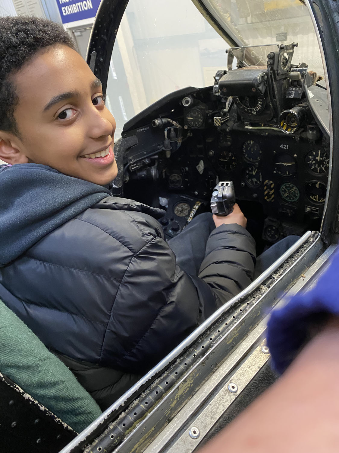 At the controls