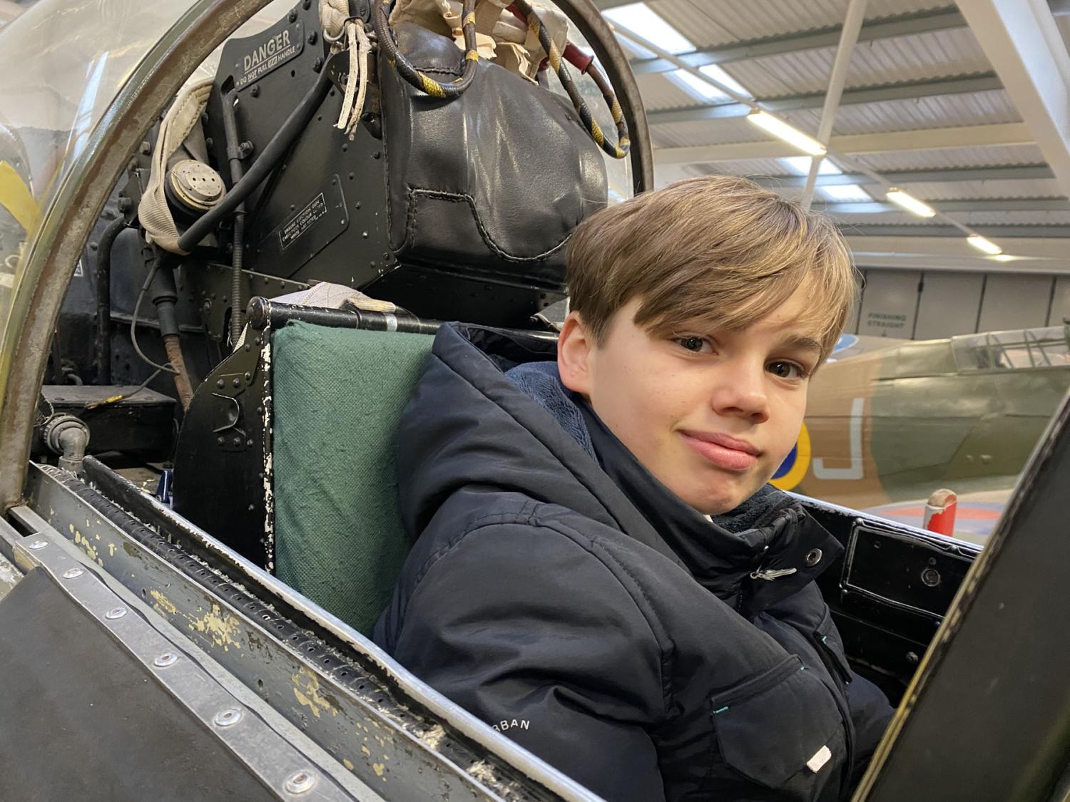 in the pilot's seat