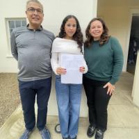 Sophie with her parents