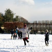 Miss Horan enjoying snow